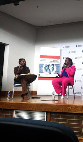 Two female speakers at International Black Writers Festival