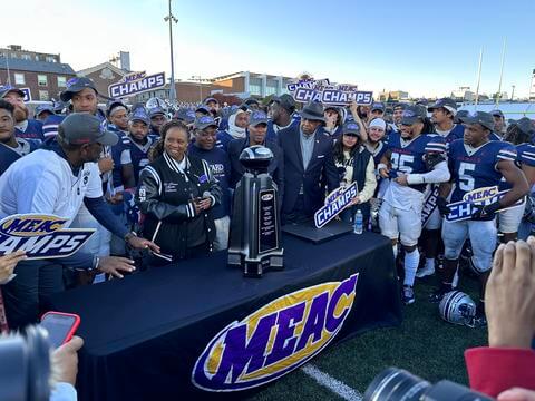 2023 Football Team Celebrating Conference Championship