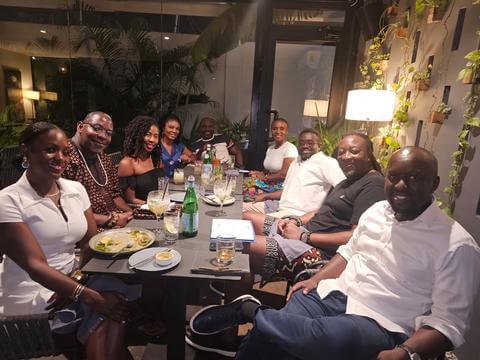 Group of HUAC Ghana members at dinner