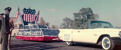 Homecoming parade with Cadillac