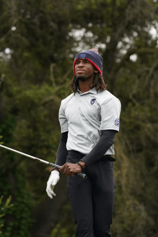 HU Golfer after a swing