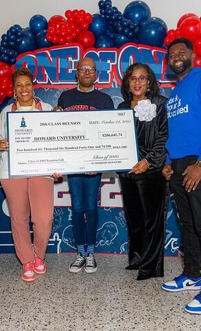 Class of 2005 Check Presentation at 2025 Homecoming