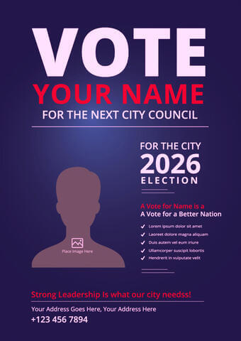 Template Election Flyer with Pink Tint